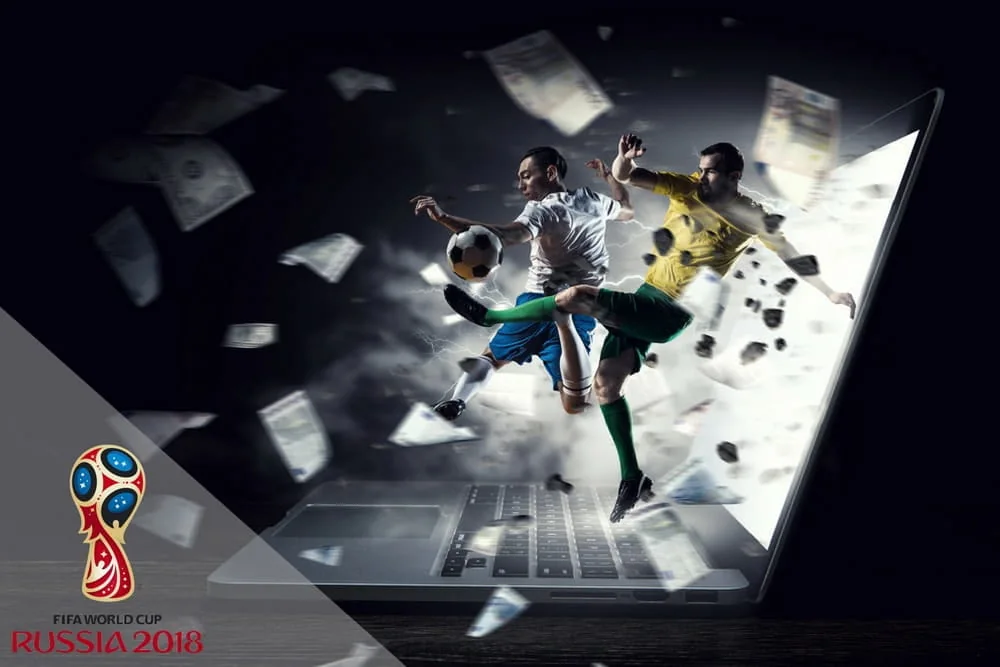 Pertandingan olahraga dengan aksi pemain di lapangan